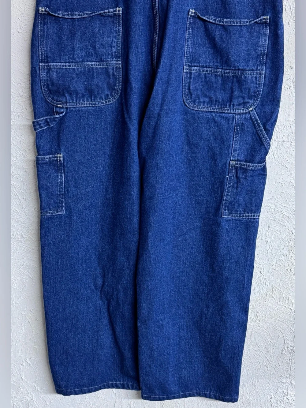 Berne Men's Stone Wash Dark Denim Unlined Bib Overalls Size 42x30